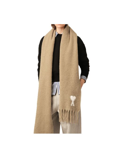 Sciarpa oversize in alpaca e pura lana. Ami Paris | USF673.AW0004.A184 BEIGE MASTIC